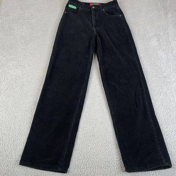 Empyre Corduroy Pants Womens 2 Black High Rise Tori Skater 26 X 30 Streetwear - Picture 1 of 12